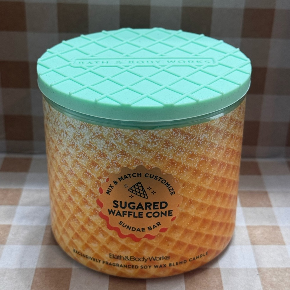 NEW B&BW Sugared Waffle Cone by Sundae Bar Collection 3 wick candle